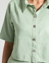 JACQUARD PANELED CROPPED SHIRT